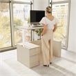 Stratus 60W Standing Desk with File Cabinet in Natural Elm - Engineered Wood