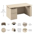 Stratus 60W Standing Desk with File Cabinet in Natural Elm - Engineered Wood