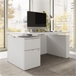 Stratus 60W Standing Desk with File Cabinet in White - Engineered Wood