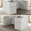 Stratus 60W Standing Desk with File Cabinet in White - Engineered Wood