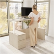 Stratus 72W Standing Desk with File Cabinet in Natural Elm - Engineered Wood