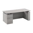 Stratus 72W Standing Desk with File Cabinet in Platinum Gray - Engineered Wood