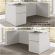 Stratus 72W Standing Desk with File Cabinet in White - Engineered Wood
