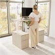 Stratus 60W Standing Desk with Drawers in Natural Elm - Engineered Wood