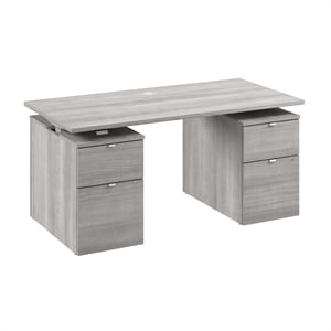 Stratus 60W Standing Desk with Drawers in Platinum Gray - Engineered Wood