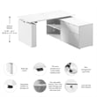 Stratus 60W Standing Desk with Storage in White - Engineered Wood