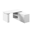 Stratus 60W Standing Desk with Storage in White - Engineered Wood
