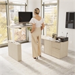 Stratus 72W x 30D Standing Desk with Storage in Natural Elm - Engineered Wood
