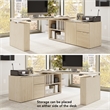 Stratus 72W x 30D Standing Desk with Storage in Natural Elm - Engineered Wood