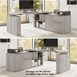 Stratus 72W x 30D Standing Desk with Storage in Platinum Gray - Engineered Wood
