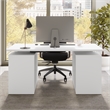 Stratus 60W Standing Desk with Drawers in White - Engineered Wood