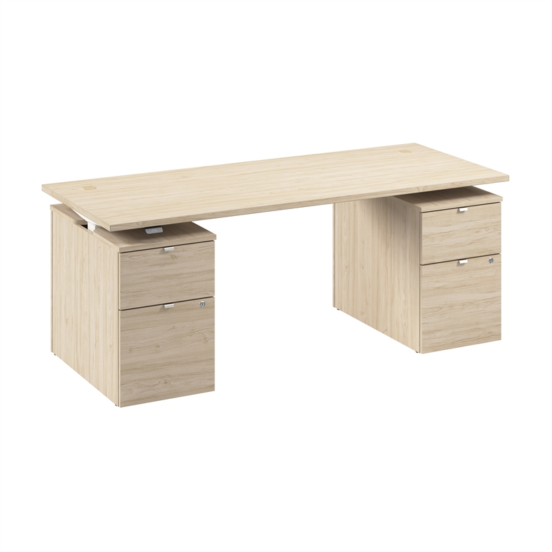 Stratus 72W Standing Desk with Drawers in Natural Elm - Engineered Wood