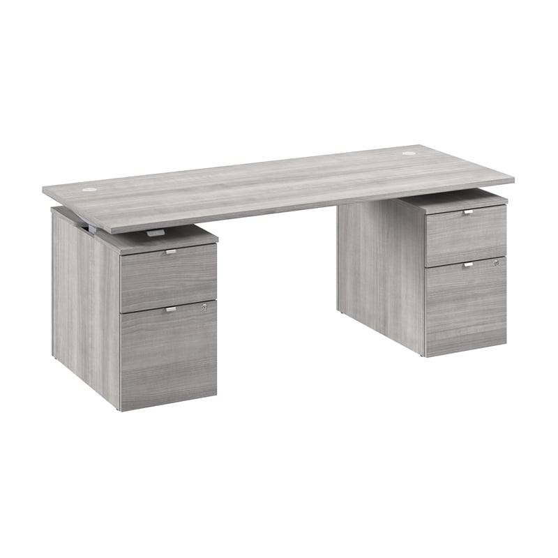 Stratus 72W Standing Desk with Drawers in Platinum Gray - Engineered Wood