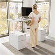 Stratus 72W Standing Desk with Drawers in White - Engineered Wood