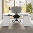 Stratus 72W Standing Desk with Drawers in White - Engineered Wood