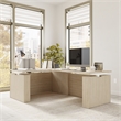 Stratus 60W x 78D L Shaped Standing Desk in Natural Elm - Engineered Wood