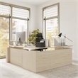 Stratus 72W x 78D L Shaped Standing Desk in Natural Elm - Engineered Wood