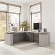 Stratus 72W x 78D L Shaped Standing Desk in Platinum Gray - Engineered Wood
