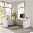 Stratus 72W x 78D L Shaped Standing Desk in White - Engineered Wood