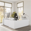 Stratus 72W x 78D L Shaped Standing Desk in White - Engineered Wood