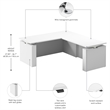 Stratus 72W x 78D L Shaped Standing Desk in White - Engineered Wood