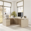 Stratus 60W Standing L Desk with File Cabinet in Natural Elm - Engineered Wood