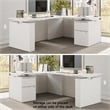 Stratus 60W Standing L Desk with File Cabinet in White - Engineered Wood