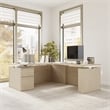 Stratus 72W Standing L Desk with File Cabinet in Natural Elm - Engineered Wood