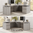 Stratus 72W Standing L Desk with File Cabinet in Platinum Gray - Engineered Wood