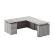 Stratus 72W Standing L Desk with File Cabinet in Platinum Gray - Engineered Wood