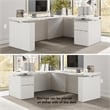 Stratus 72W Standing L Desk with File Cabinet in White - Engineered Wood