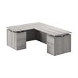 Stratus 60W Standing L Desk with Drawers in Platinum Gray - Engineered Wood