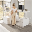 Stratus 60W Standing L Desk with Drawers in White - Engineered Wood