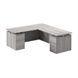 Stratus 72W Standing L Desk with Drawers in Platinum Gray - Engineered Wood