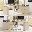 Stratus 60W x 30D Standing Desk with Storage in Natural Elm - Engineered Wood