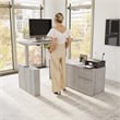 Stratus 60W x 30D Standing Desk with Storage in Platinum Gray - Engineered Wood
