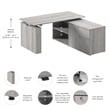 Stratus 60W x 30D Standing Desk with Storage in Platinum Gray - Engineered Wood