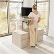 Stratus 60W Standing Desk with Drawers & Panel in Natural Elm - Engineered Wood