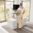 Stratus 60W Standing Desk with Drawers & Panel in White - Engineered Wood