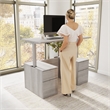 Stratus 60W Standing Desk with Drawers & Panel in Platinum Gray -Engineered Wood