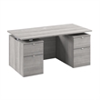Stratus 60W Standing Desk with Drawers & Panel in Platinum Gray -Engineered Wood