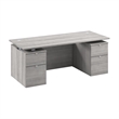 Stratus 72W Standing Desk with Drawers & Panel in Platinum Gray -Engineered Wood