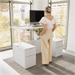 Stratus 72W Standing Desk with Drawers & Panel in White - Engineered Wood