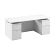 Stratus 72W Standing Desk with Drawers & Panel in White - Engineered Wood