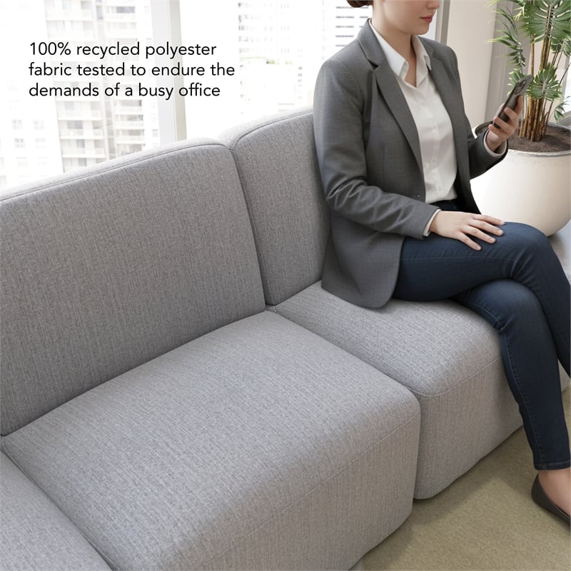 Assemble Modular Armless Lounge Chair in Fog Fabric