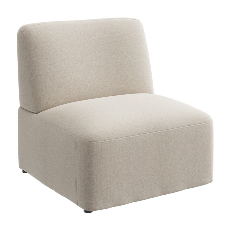 Assemble Modular Armless Lounge Chair in Oat Fabric