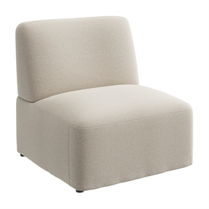 Assemble Modular Armless Lounge Chair in Oat Fabric