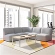 Assemble Modular 5 Seater L Shaped Sectional Lounge Sofa in Fog Fabric