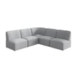 Assemble Modular 5 Seater L Shaped Sectional Lounge Sofa in Fog Fabric