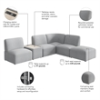 Assemble Modular 5 Seat L Shaped Sectional with Charging Station in Fog Fabric